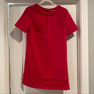 Loft pink shift dress with fringe detail - size 0